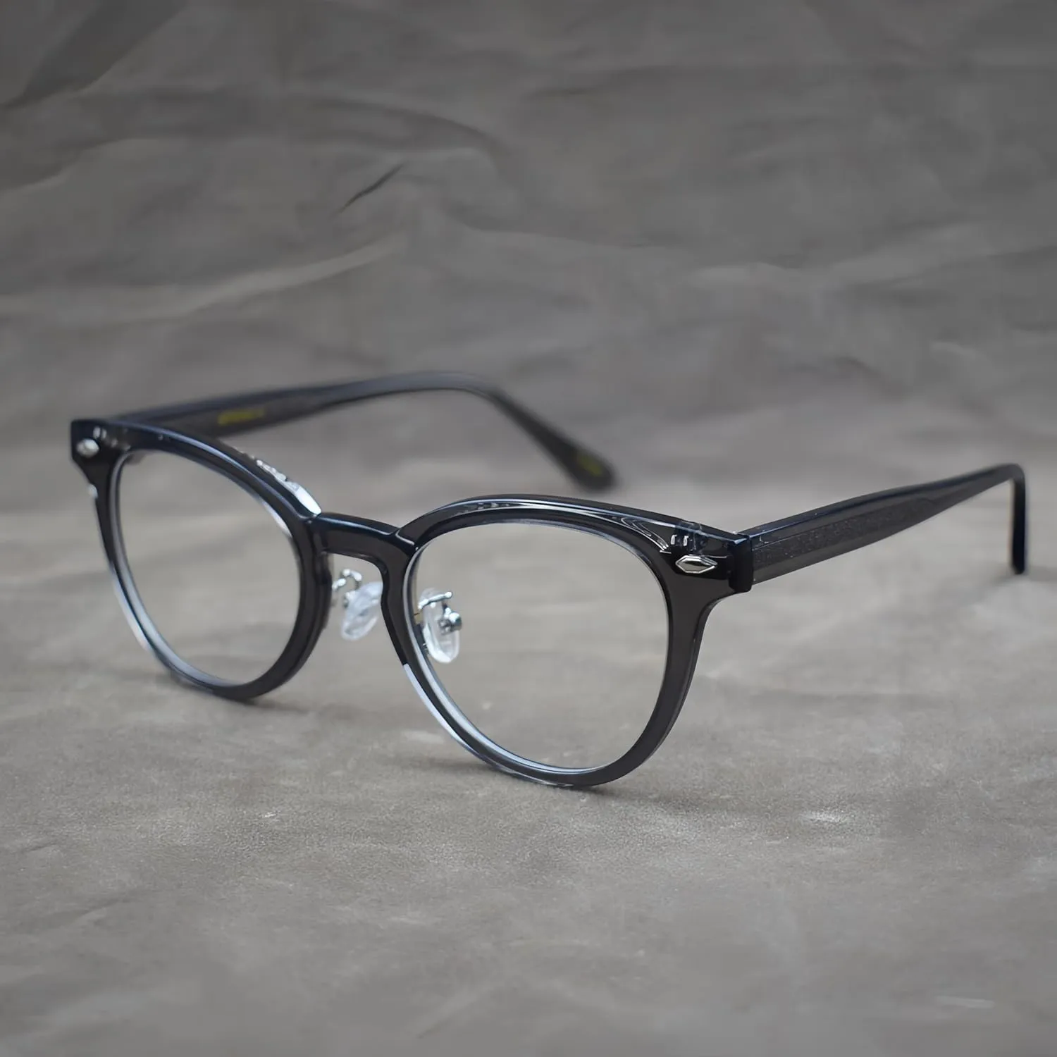 Acetate Round Trendy Flip Up Full Rim Vintage Eyeglass Frames Metal Hinges Unisex for Men Women