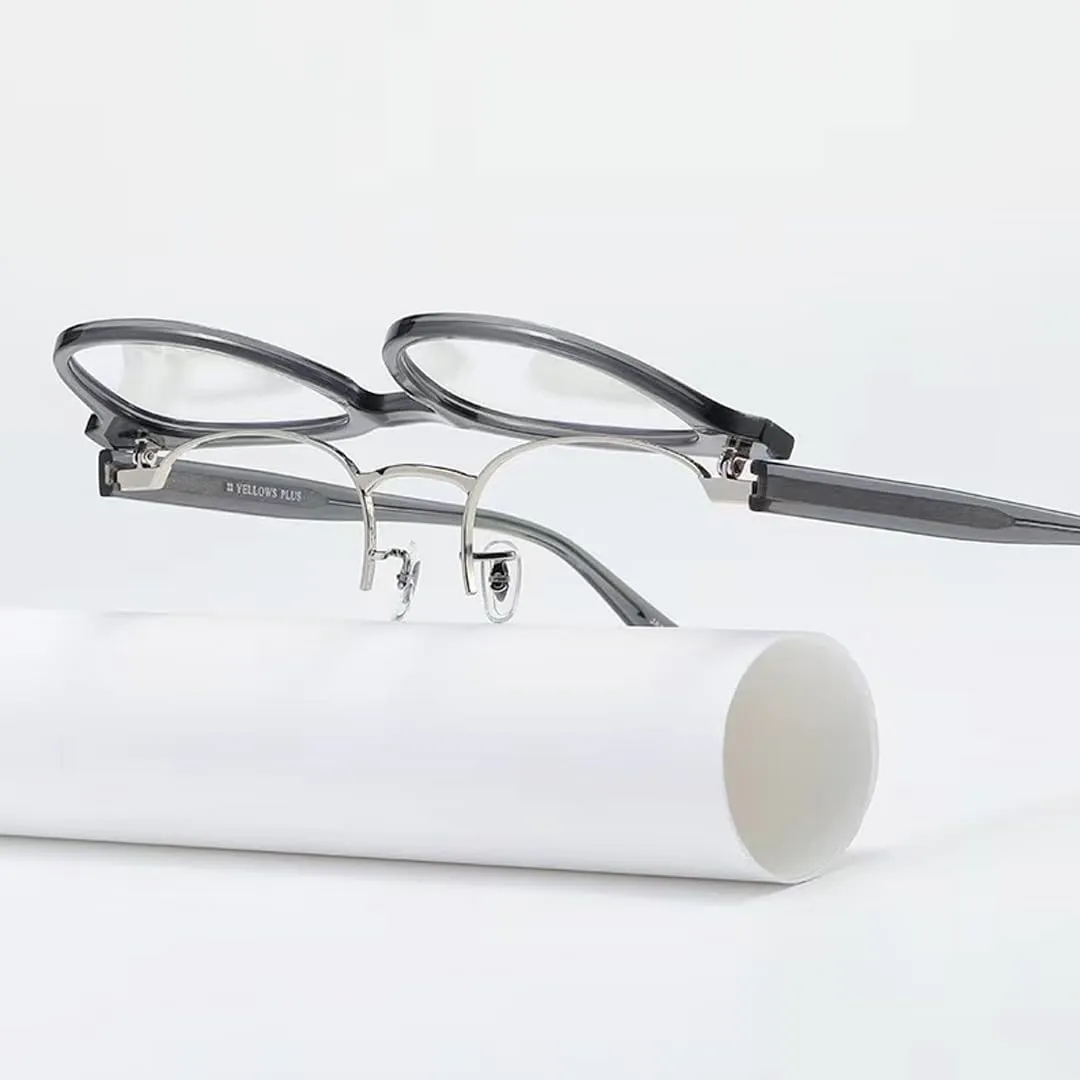 Acetate Round Trendy Flip Up Full Rim Vintage Eyeglass Frames Metal Hinges Unisex for Men Women