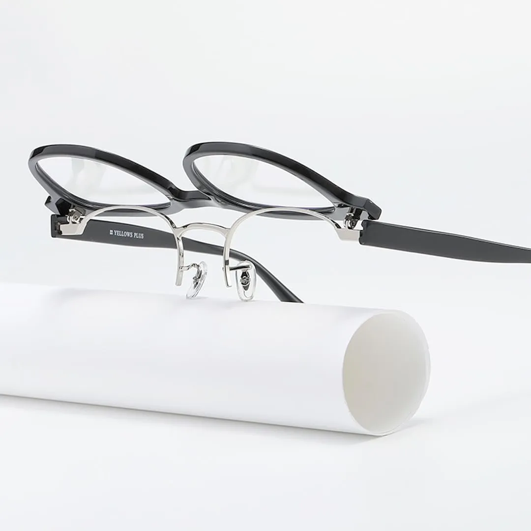Acetate Round Trendy Flip Up Full Rim Vintage Eyeglass Frames Metal Hinges Unisex for Men Women