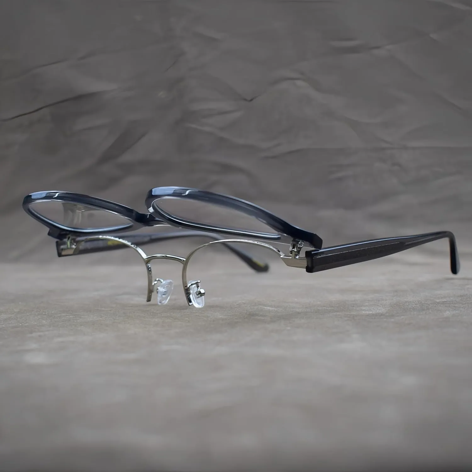 Acetate Round Trendy Flip Up Full Rim Vintage Eyeglass Frames Metal Hinges Unisex for Men Women