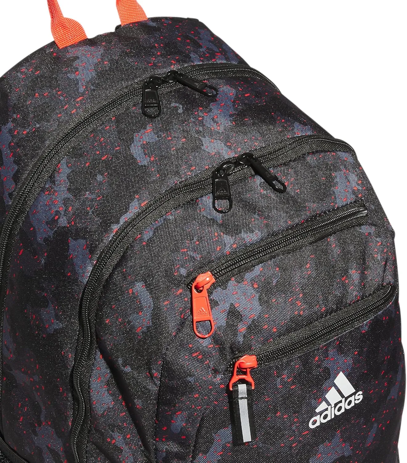 adidas Foundation Laptop, Book Bag with Sleeve, Large Durable Athletic Backpack for Men and Women, Galaxy Camo Black-Bright Red/Black/Bright Red, One Size