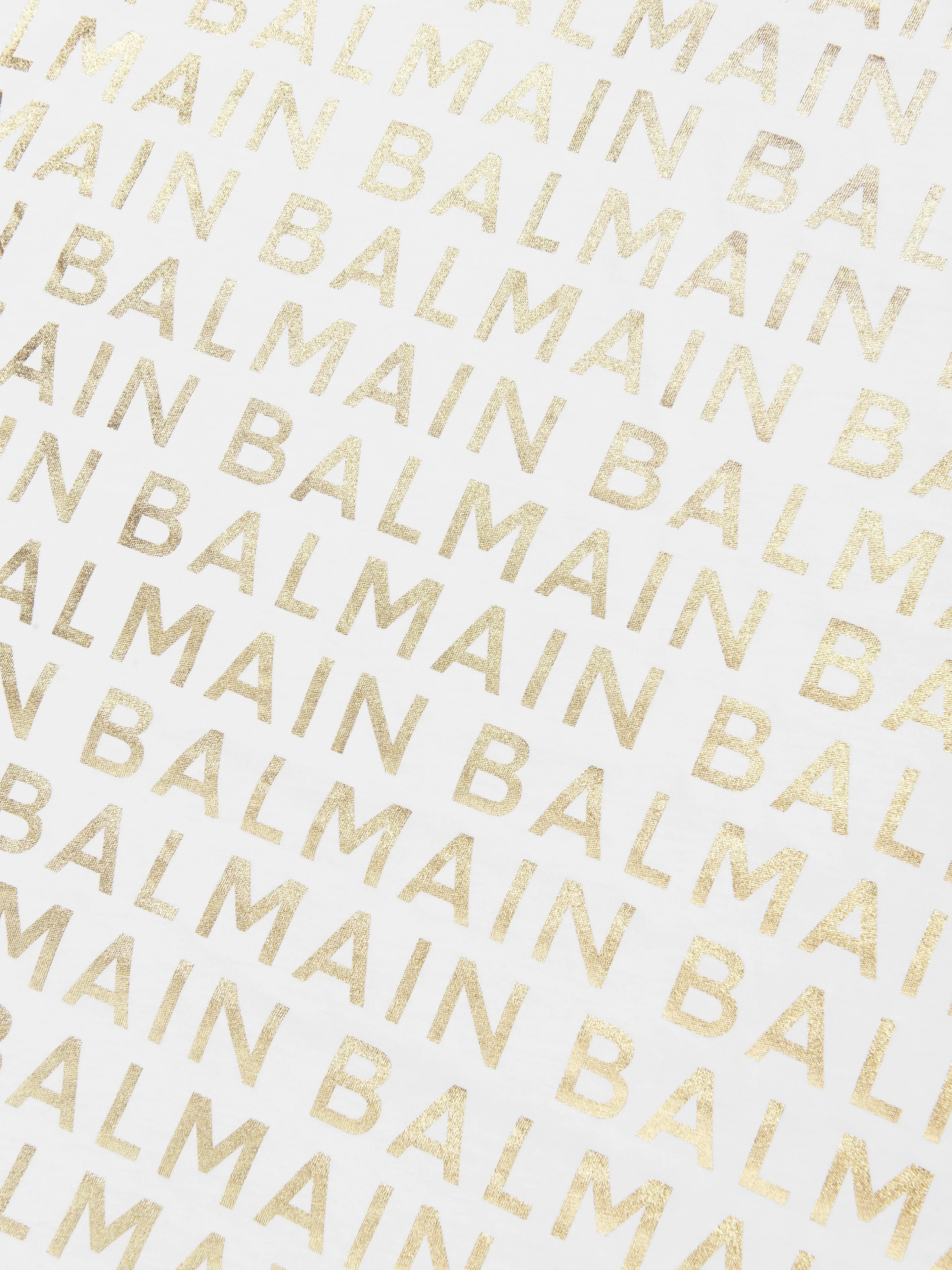 Balmain Baby Logo Print Blanket in Gold