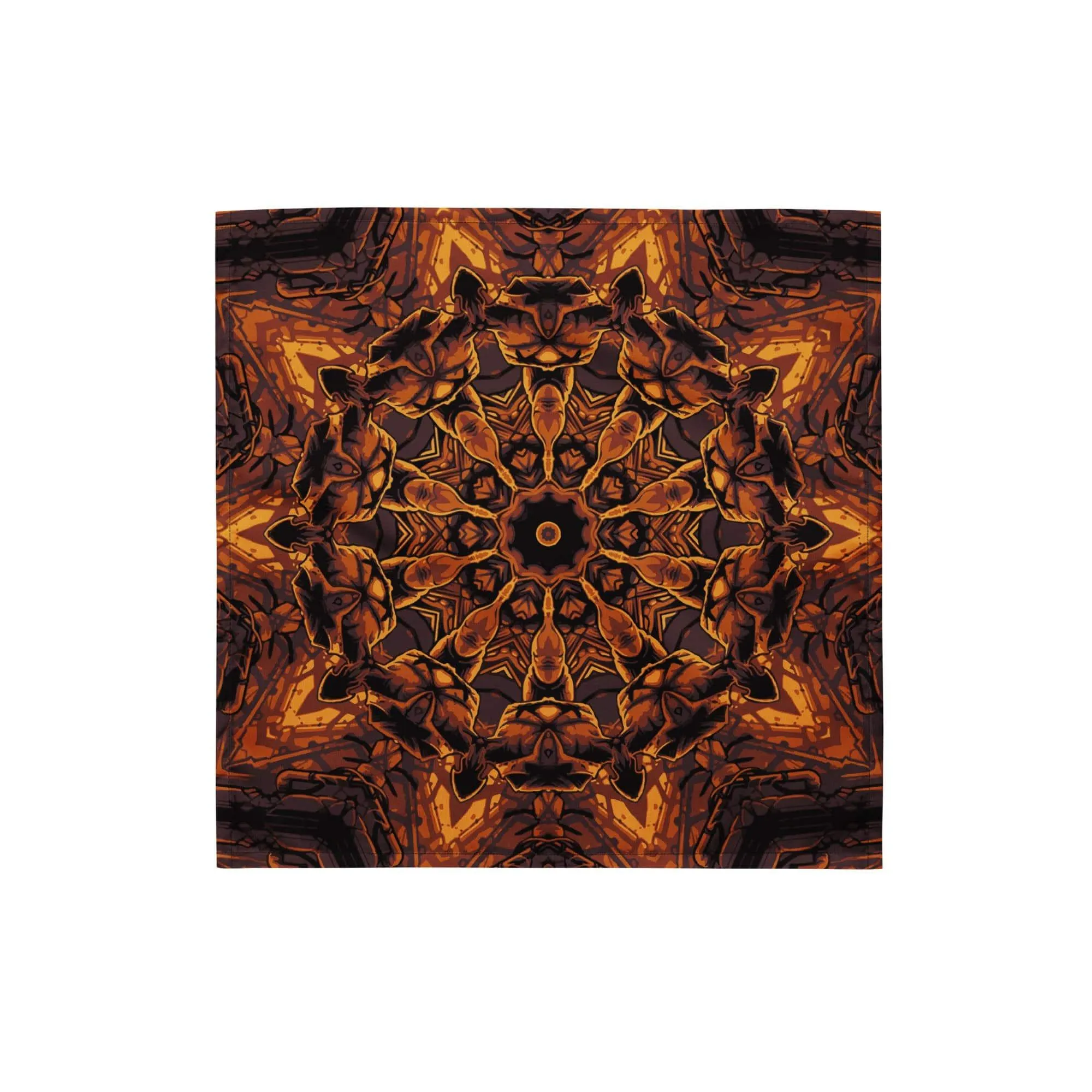 Bursting Gold Geometric Pattern Designer Bandana Luxury Neck Scarf