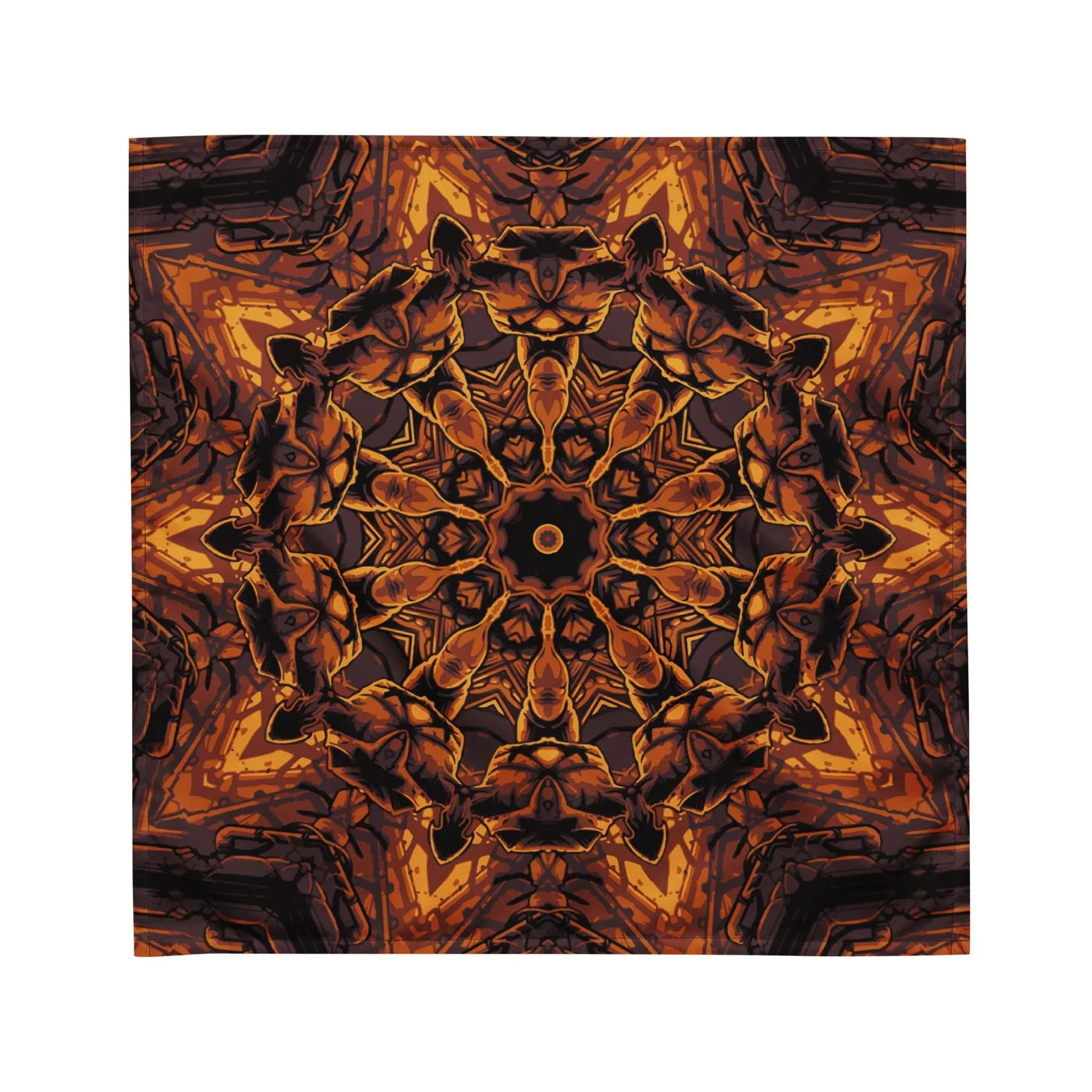 Bursting Gold Geometric Pattern Designer Bandana Luxury Neck Scarf
