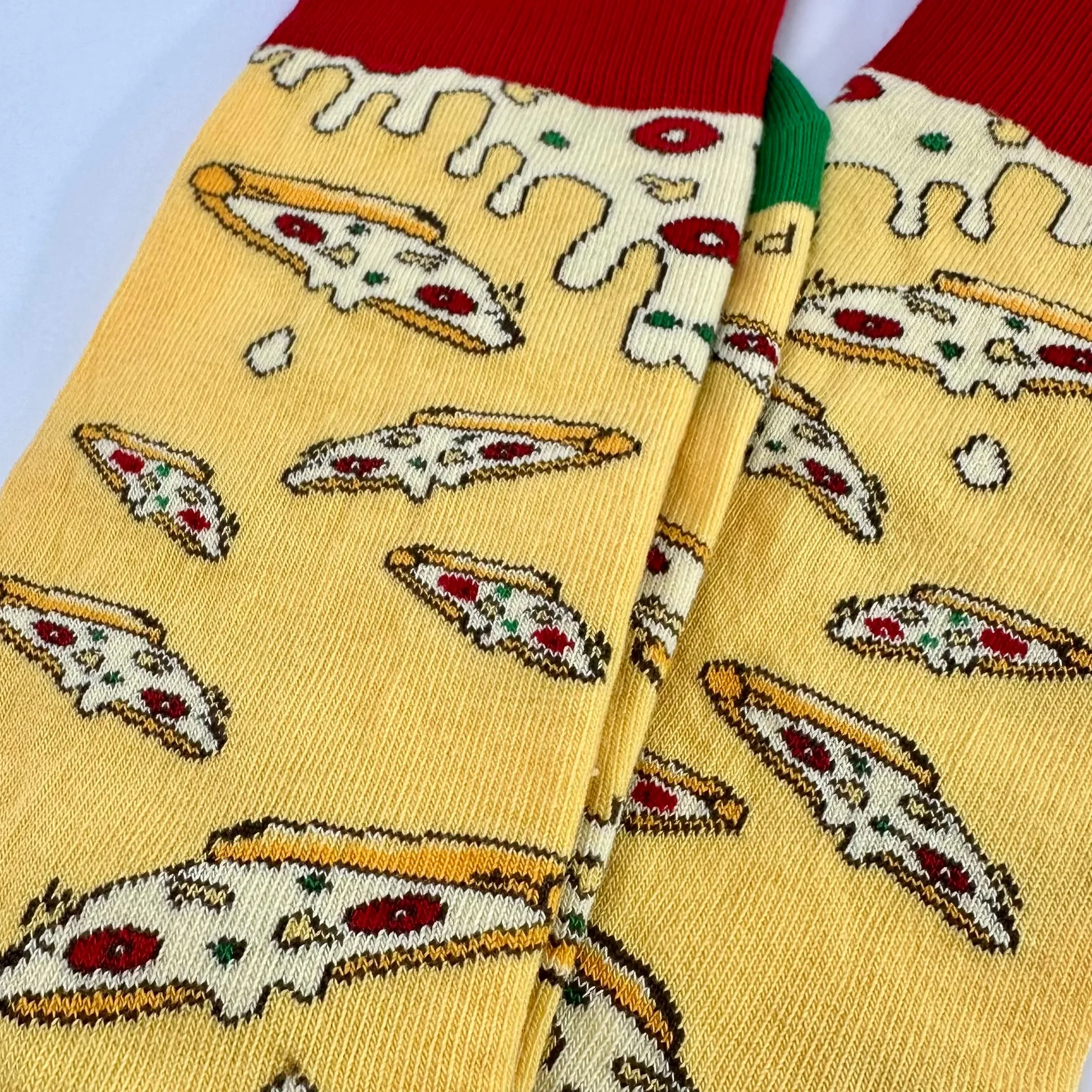 Cheesy Pizza Pattern Socks from the Sock Panda (Adult Large - Men's Shoe Sizes 8-12)