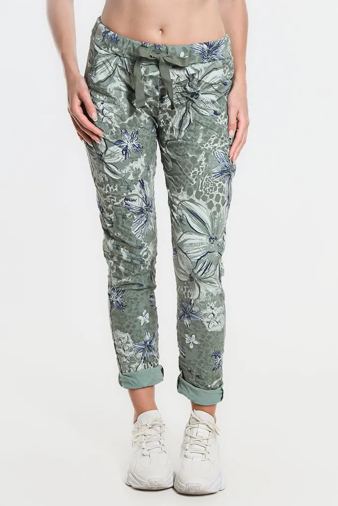 Daelyn Hibiscus Animal Pull On Pant (PL707H)