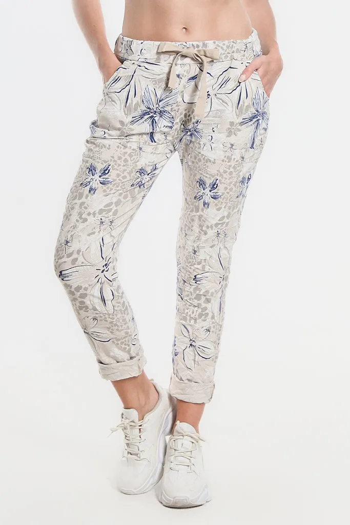 Daelyn Hibiscus Animal Pull On Pant (PL707H)