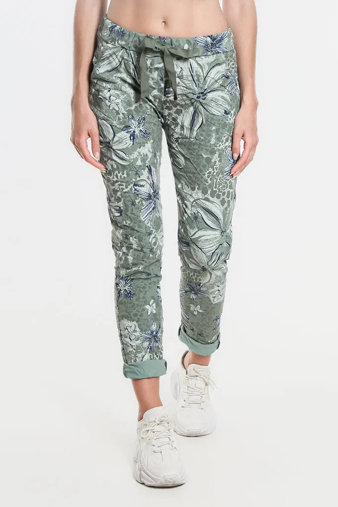 Daelyn Hibiscus Animal Pull On Pant (PL707H)