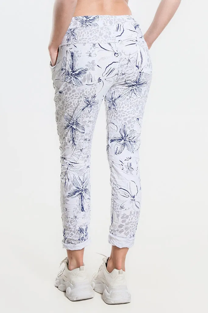 Daelyn Hibiscus Animal Pull On Pant (PL707H)