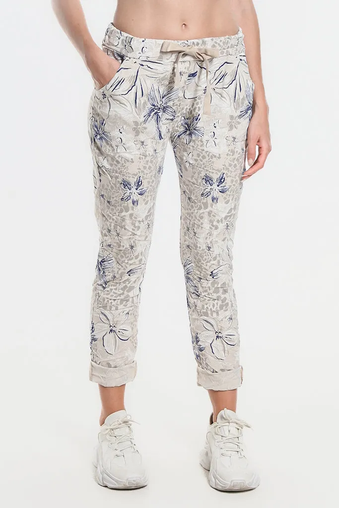 Daelyn Hibiscus Animal Pull On Pant (PL707H)