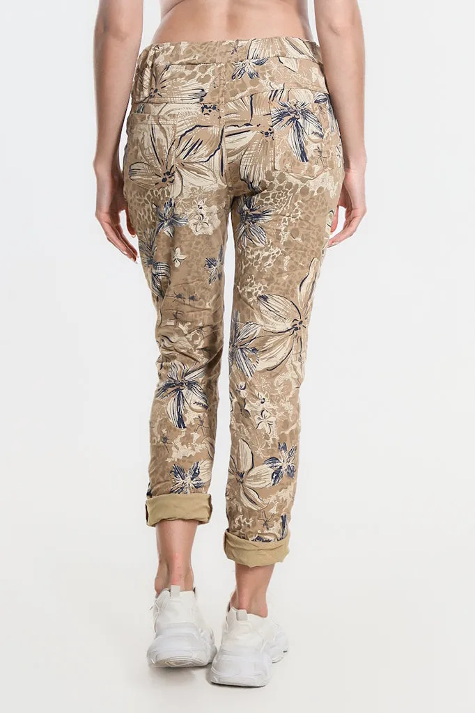 Daelyn Hibiscus Animal Pull On Pant (PL707H)