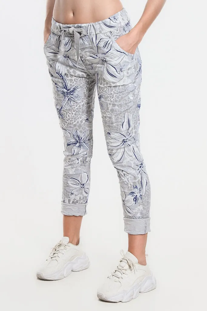 Daelyn Hibiscus Animal Pull On Pant (PL707H)