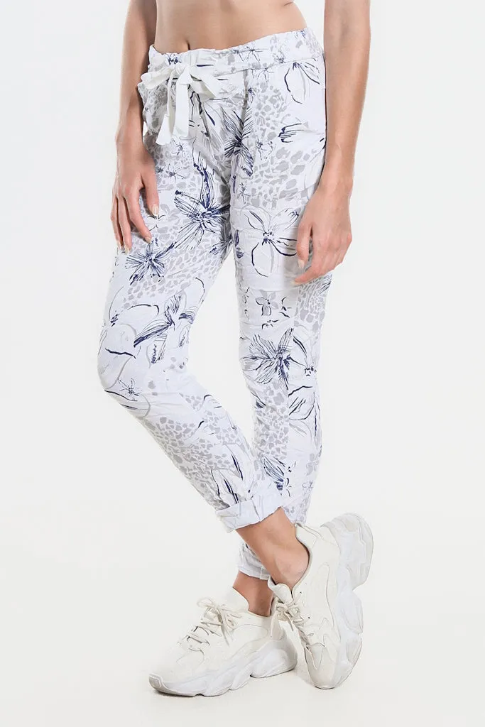 Daelyn Hibiscus Animal Pull On Pant (PL707H)