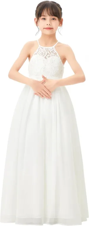 Lace Keyhole Back Flower Girl Dresses Wedding Reception Junior Pageants HLB
