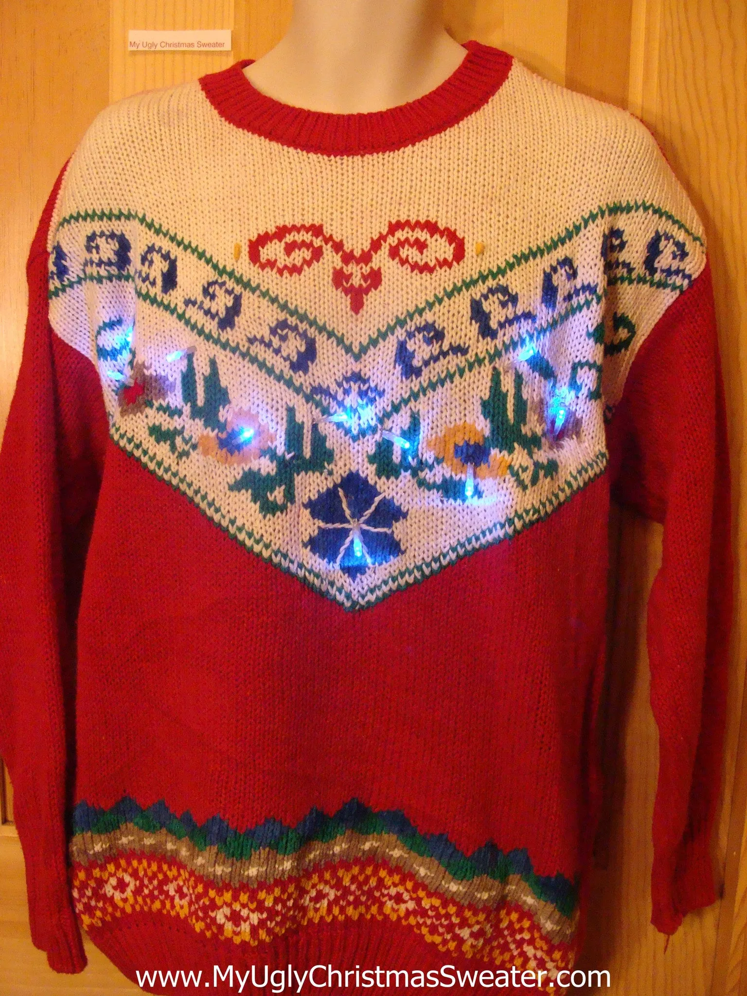 Light Up Ugly Xmas Sweater 80s Horrible Cheesy Designs