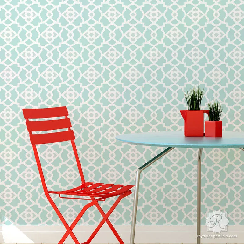 Mamounia Moroccan Trellis Wall Stencil