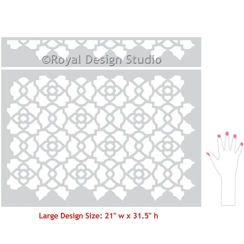 Mamounia Moroccan Trellis Wall Stencil