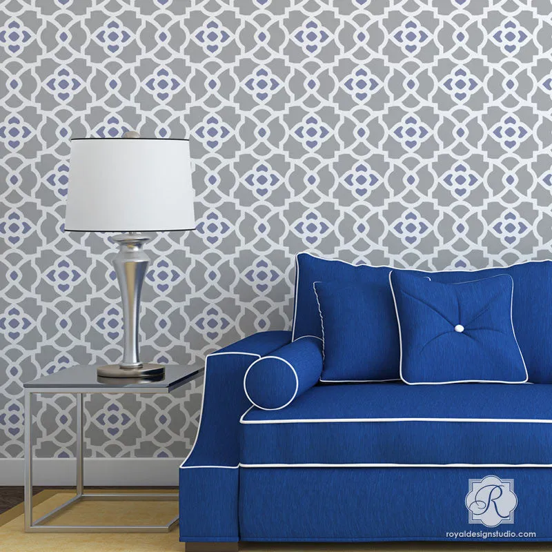 Mamounia Moroccan Trellis Wall Stencil