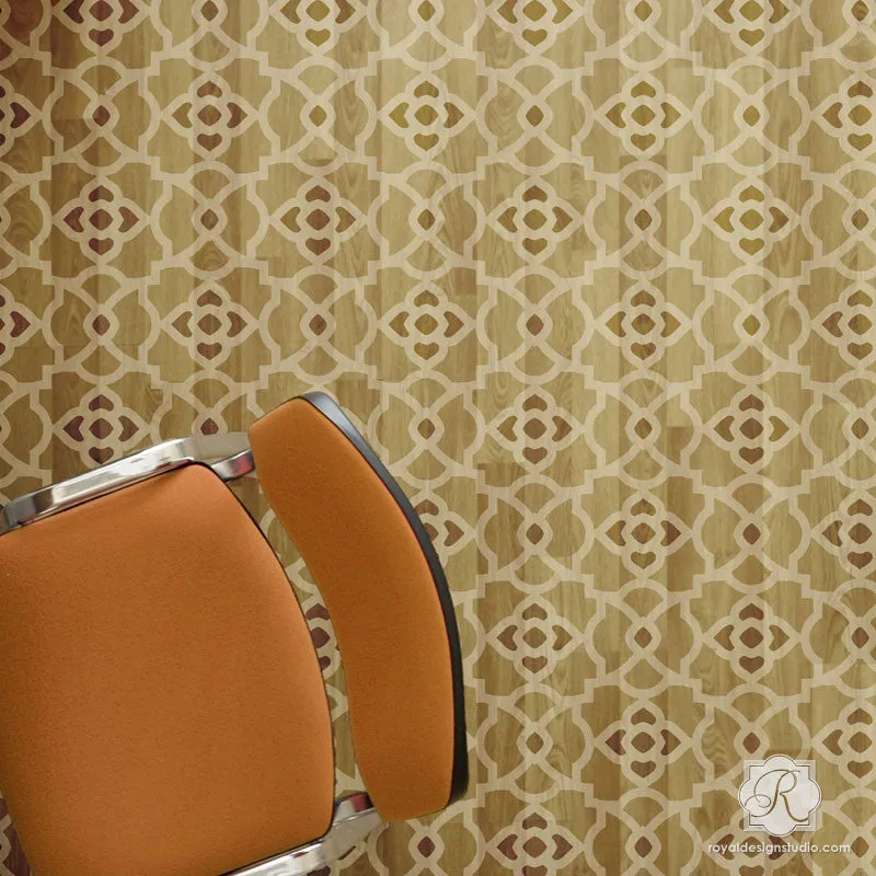 Mamounia Moroccan Trellis Wall Stencil