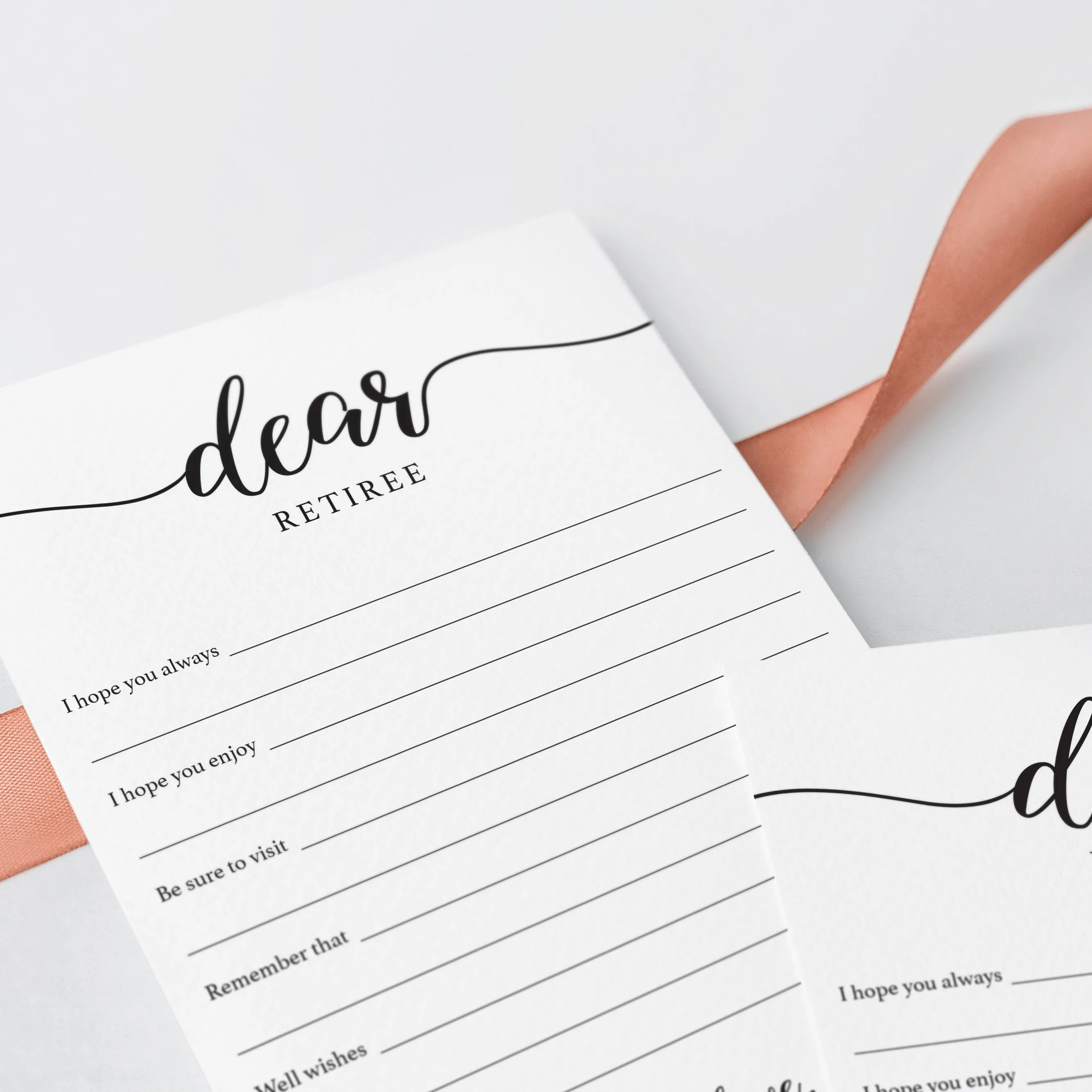 Minimal Calligraphy Retirement Cards Printable