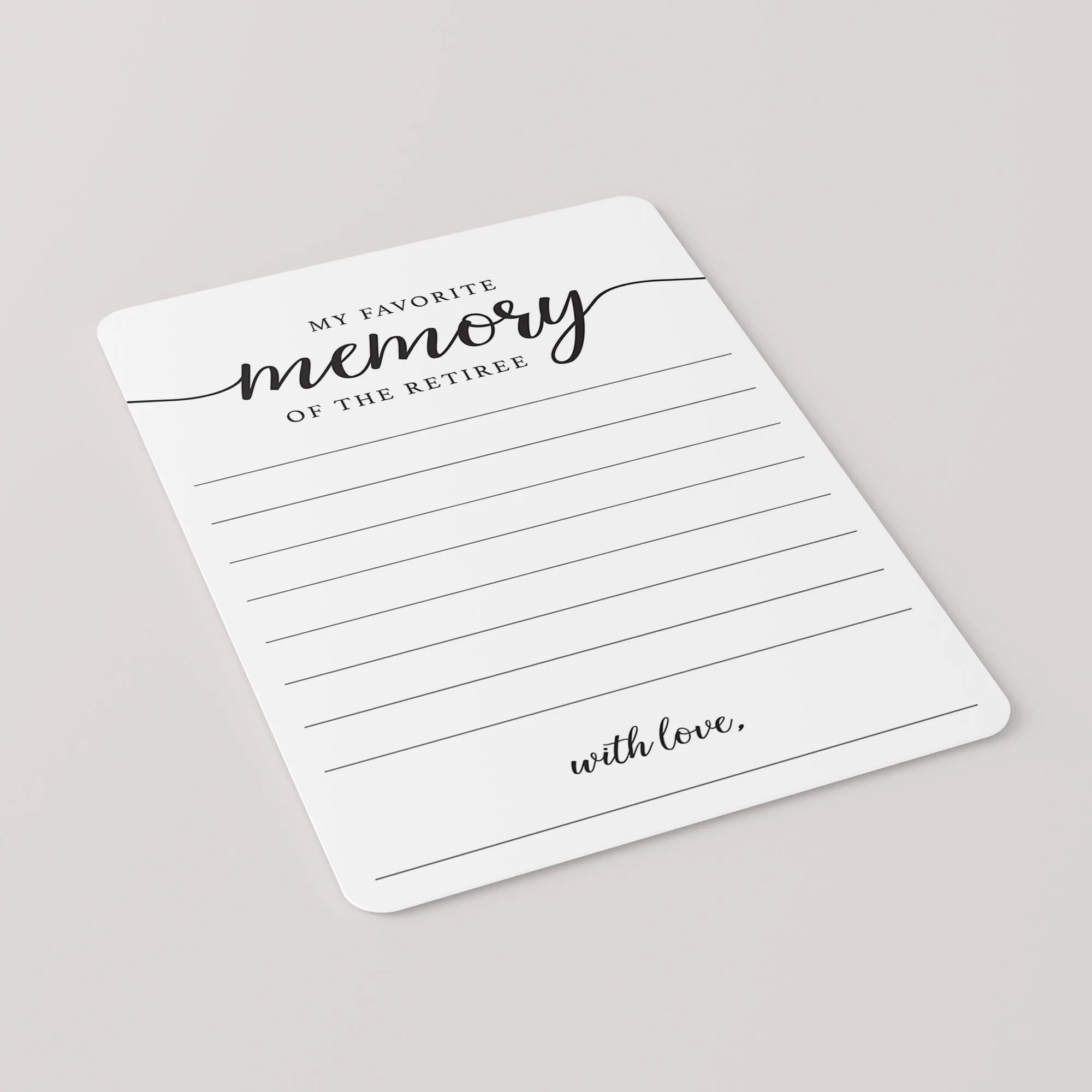 Minimal Calligraphy Retirement Cards Printable