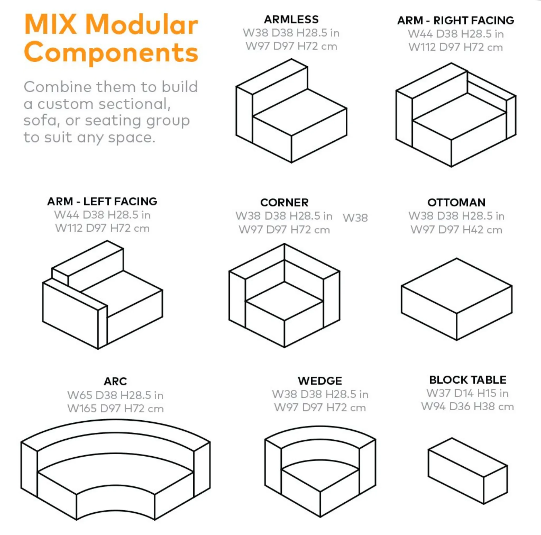 Mix Modular Armless Chair - More Options