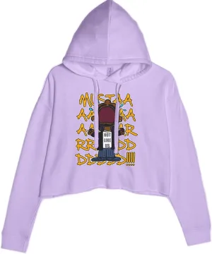 Mustard! Not Like Us Tv Off Cropped Fleece Hoodie, Soft & Cozy, Trendy Fit
