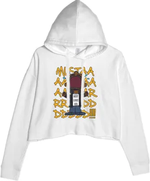 Mustard! Not Like Us Tv Off Cropped Fleece Hoodie, Soft & Cozy, Trendy Fit