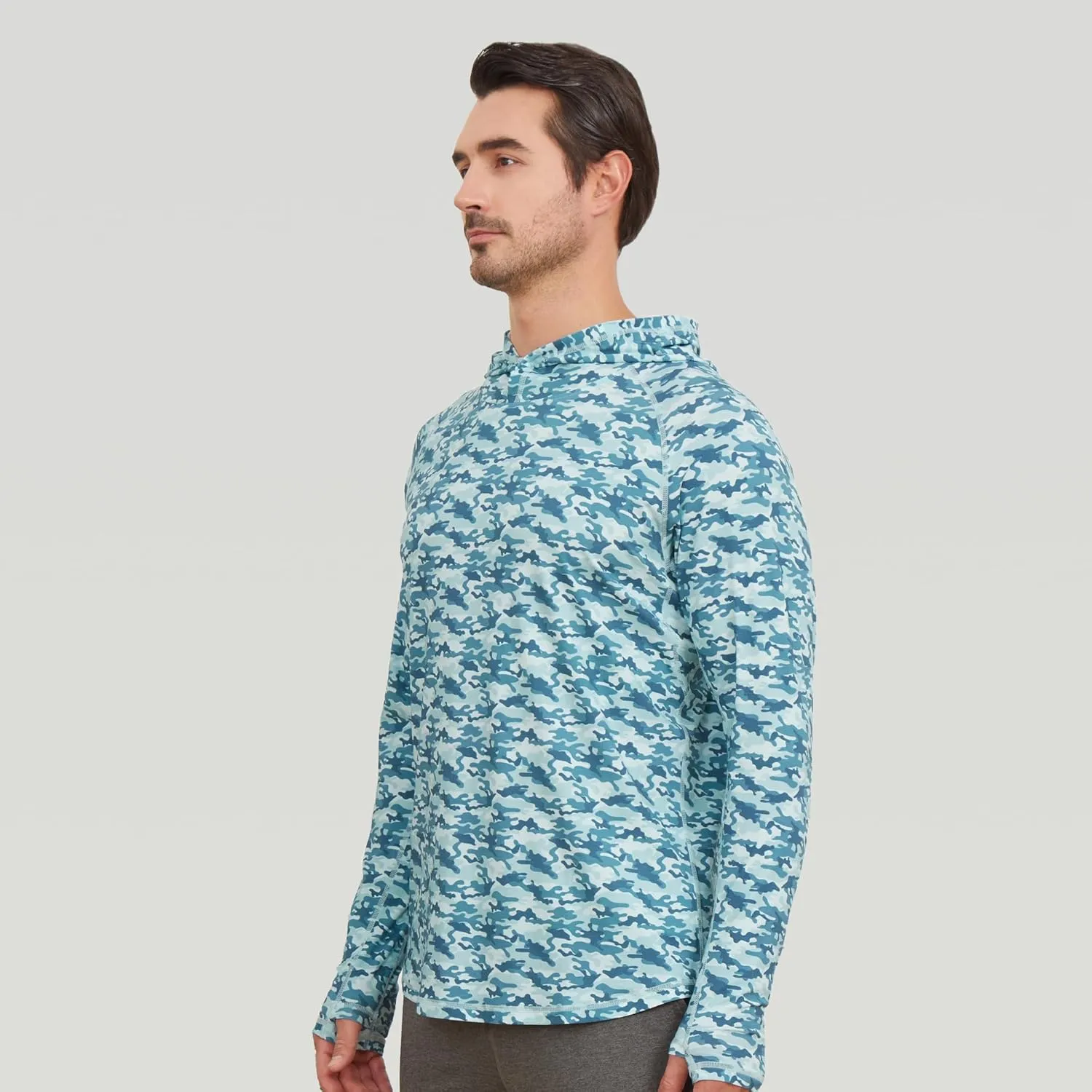 netdraw Men's Ultra-Soft Bamboo Viscose Hoodie Shirt UPF 50  Sun Protection Long Sleeve Lightweight UV Shirt