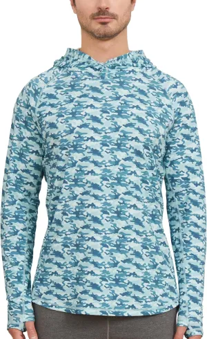 netdraw Men's Ultra-Soft Bamboo Viscose Hoodie Shirt UPF 50  Sun Protection Long Sleeve Lightweight UV Shirt