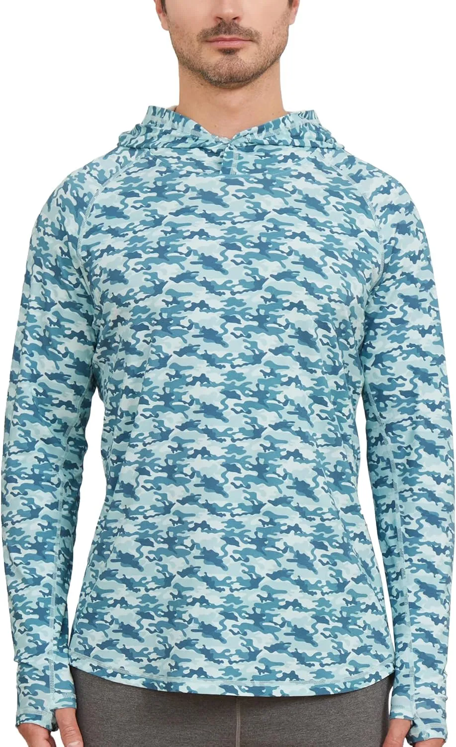 netdraw Men's Ultra-Soft Bamboo Viscose Hoodie Shirt UPF 50  Sun Protection Long Sleeve Lightweight UV Shirt