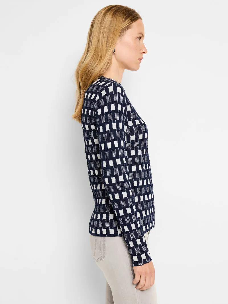 NIC ZOE Mini Mock Geo Sweater Tee