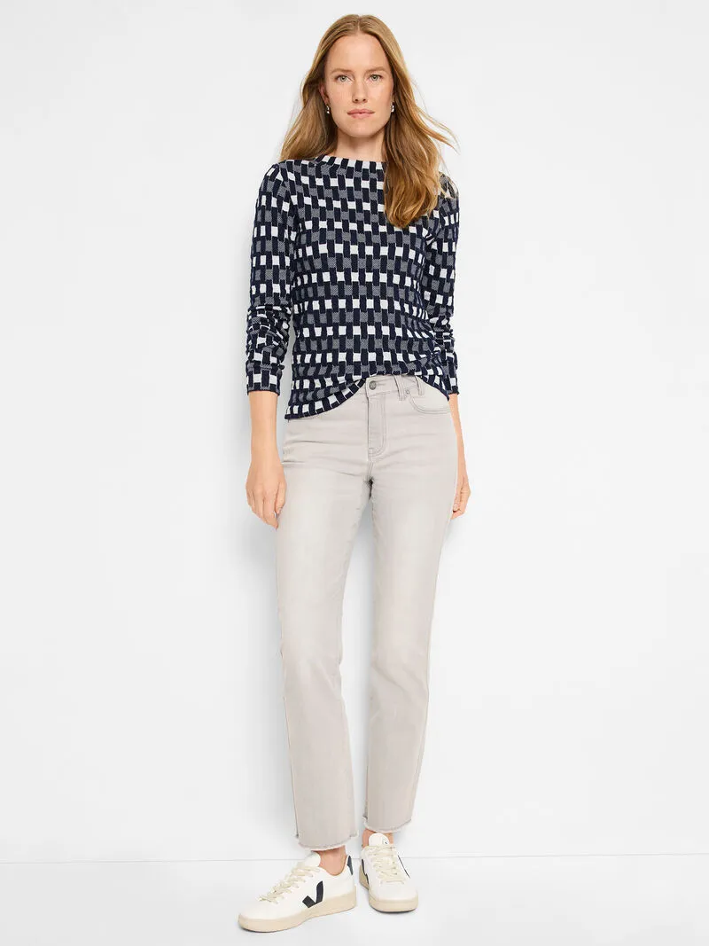 NIC ZOE Mini Mock Geo Sweater Tee
