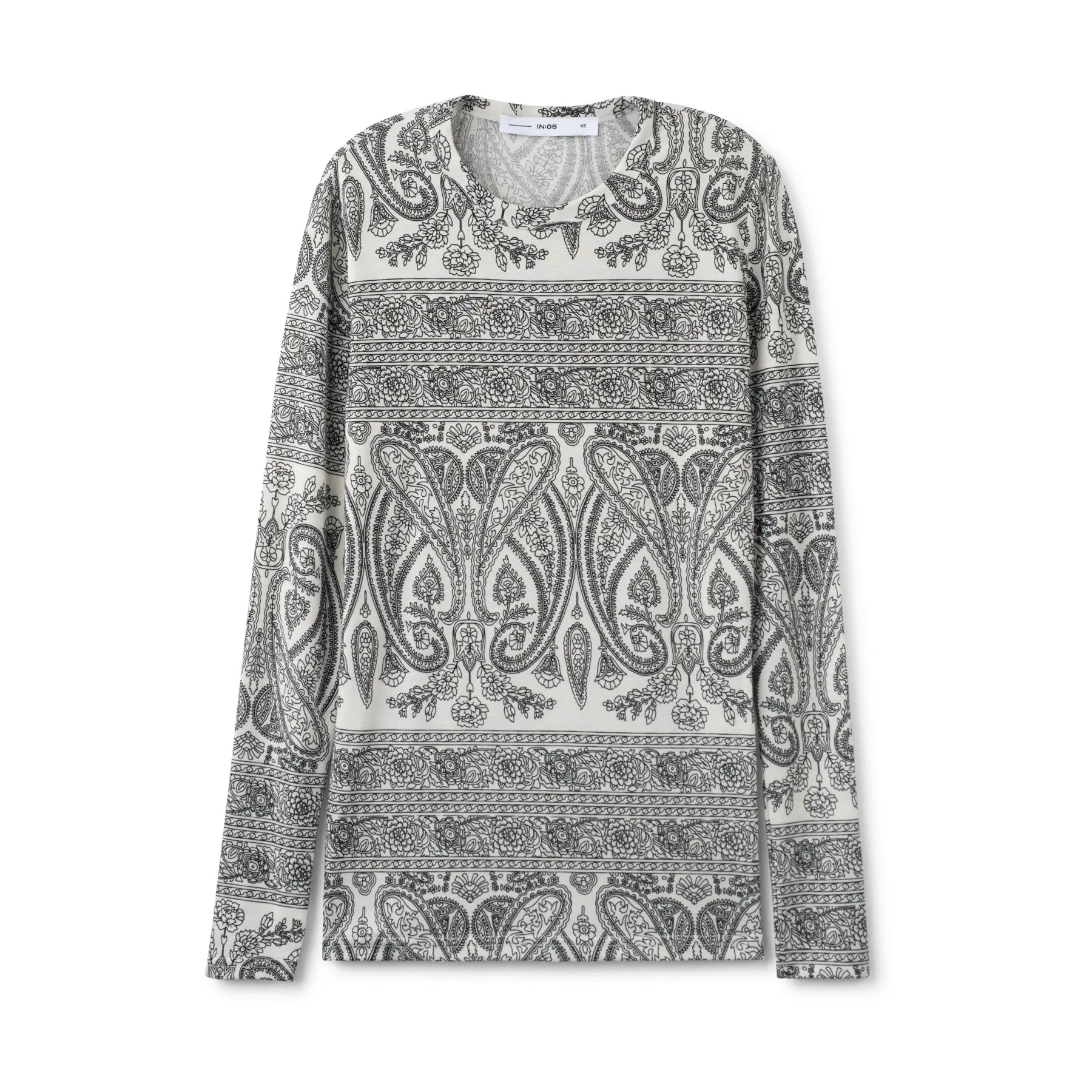 Signature Smooth Tee IN: White Paisley Print