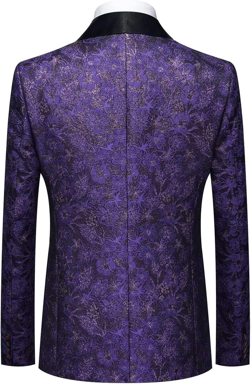 Tuxedo Suits for Men 3 Piece Regular Fit Men's Suit Set Floral Pattern Blazer Jacket Waistcoat Pants
