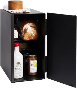 Yamazaki Home Tower Bread Box Keeper Holder Container, Metal Bread Holder Saver, Slim Space Saving Counter Storage - Vertical - Steel